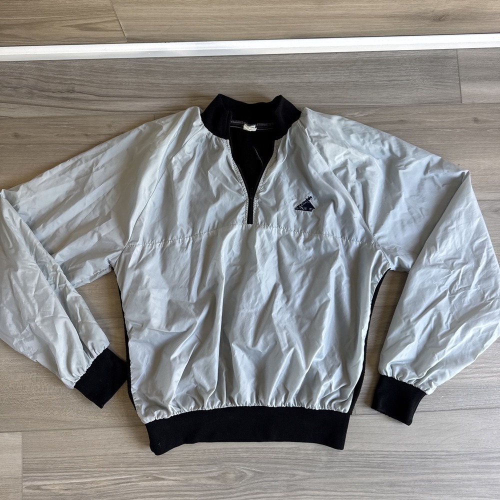 CANNONDALE 1/4 Zip Gray Nylon‎ Windbreaker Medium 90's USA Made RARE Fits Small